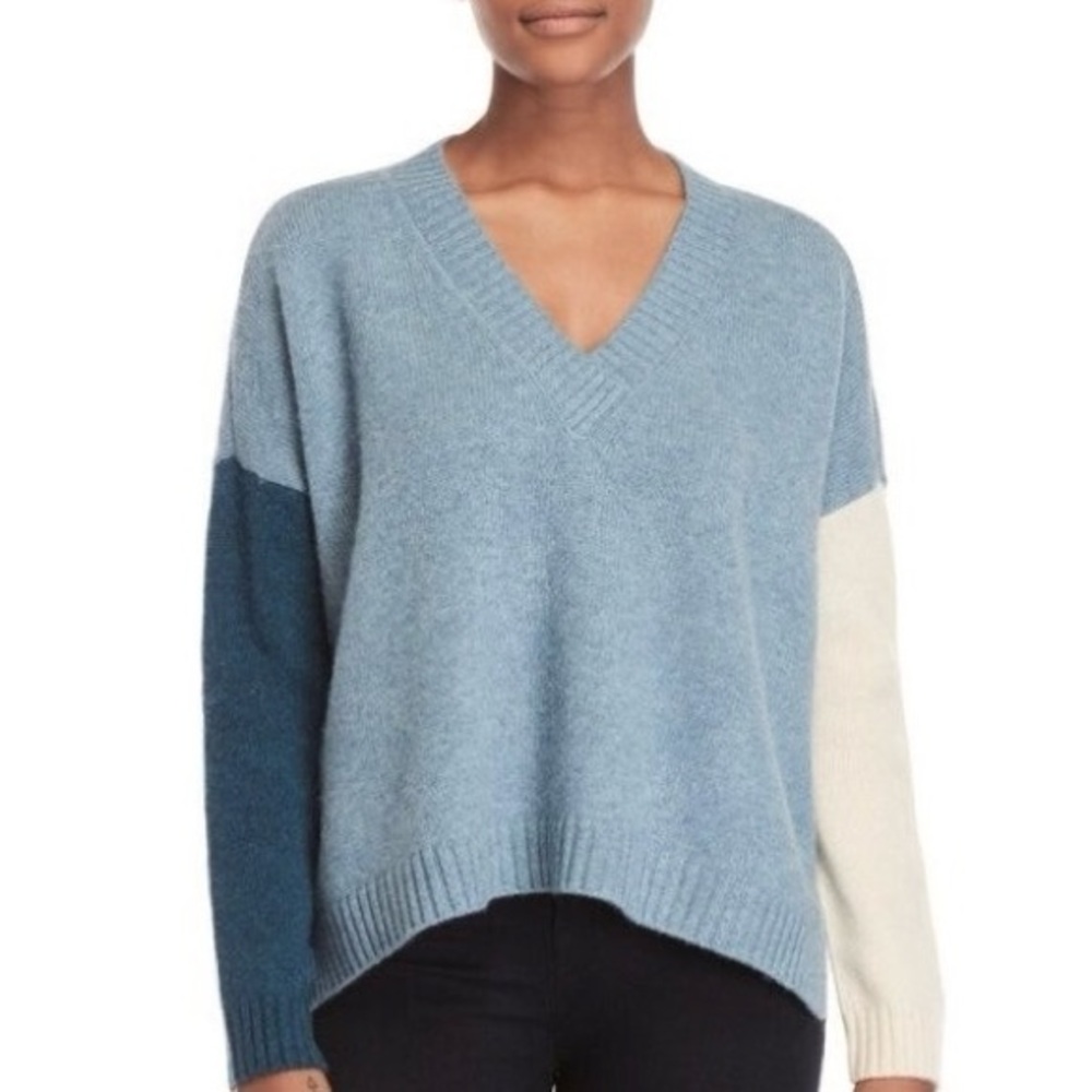 Derek Lam Wool Colour Blocked Sweater Blue